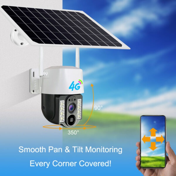 Caméra de surveillance solaire 4G Vision nocturne 1080P