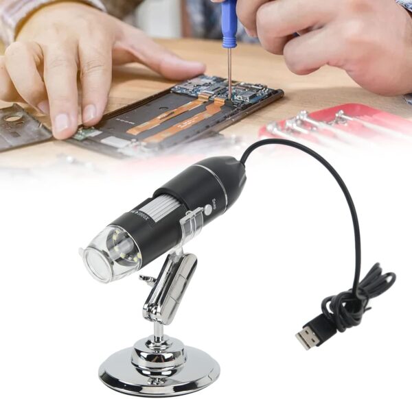 Microscope numérique caméra 1600X 8 LED USB, loupe à main