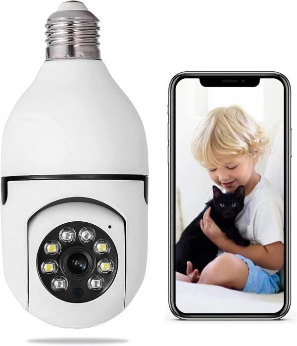 Caméra à ampoule WiFi FULLHD, détection de mouvement