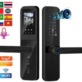 Serrure intelligente avec caméra porte ouverte sans clé